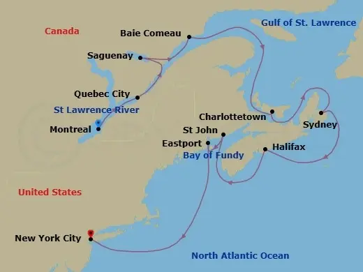 Itinerary schematic diagram