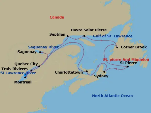 Itinerary schematic diagram