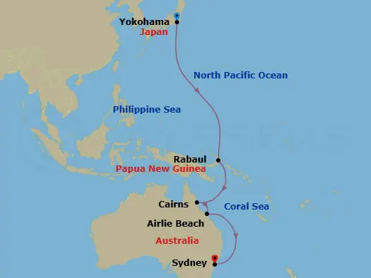 Itinerary schematic diagram