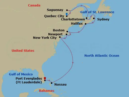Itinerary schematic diagram
