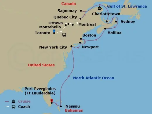 Itinerary schematic diagram
