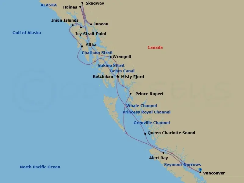 Itinerary schematic diagram