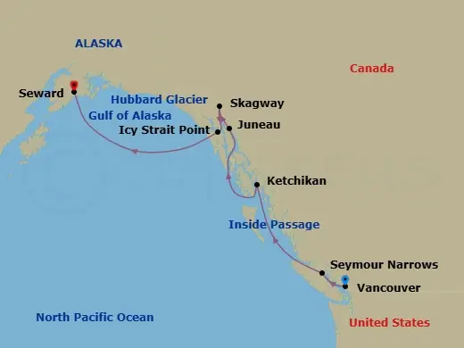 Itinerary schematic diagram