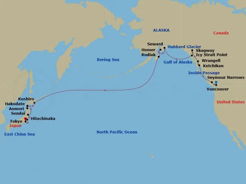 Itinerary schematic diagram