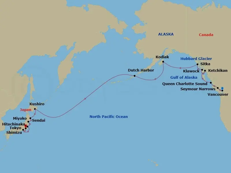 Itinerary schematic diagram