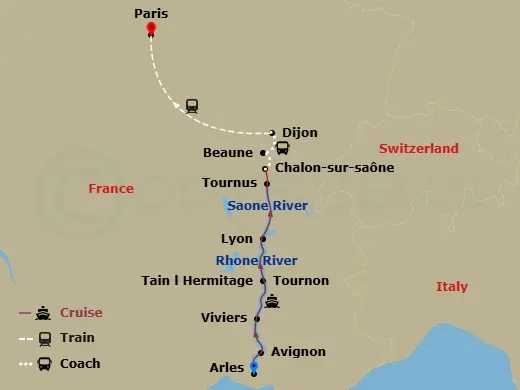 Itinerary schematic diagram