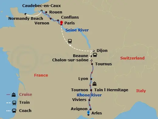 Itinerary schematic diagram
