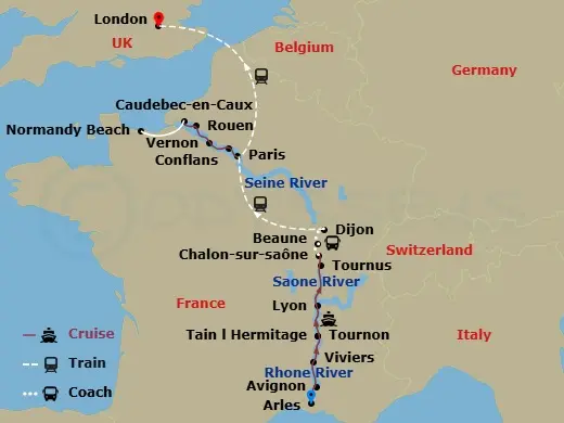 Itinerary schematic diagram