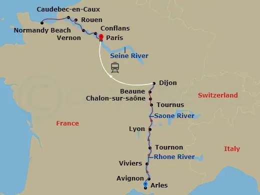 Itinerary schematic diagram