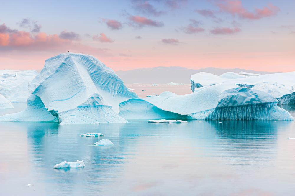Icebergs in Atlantic ocean 