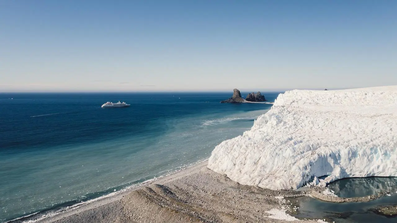 Silversea Expeditions sailing in the sea.