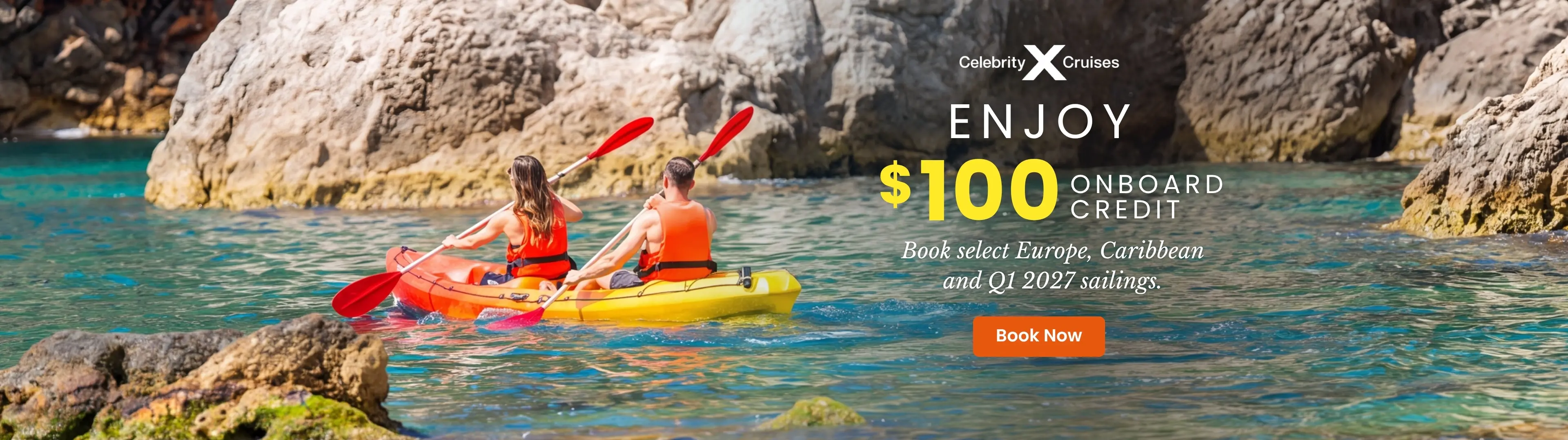 Crédito a bordo de $100 de Celebrity Cruises en viajes seleccionados.