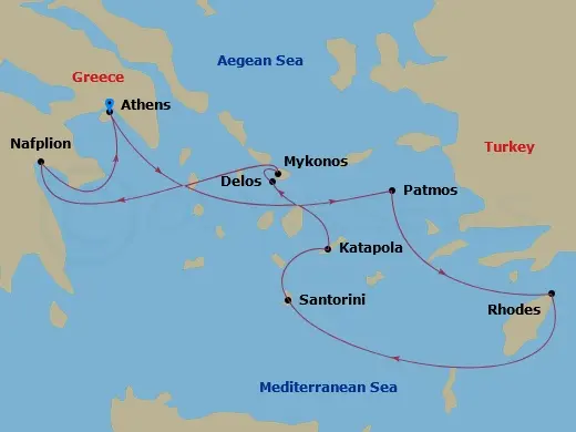 Itinerary schematic diagram