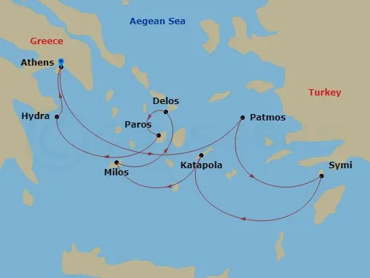 Itinerary schematic diagram