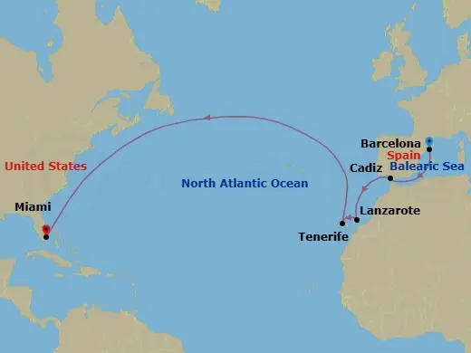 Itinerary schematic diagram
