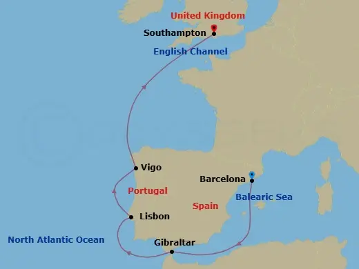 Itinerary schematic diagram