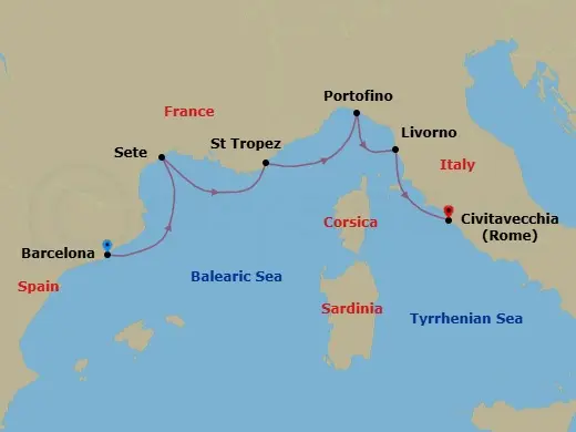 Itinerary schematic diagram