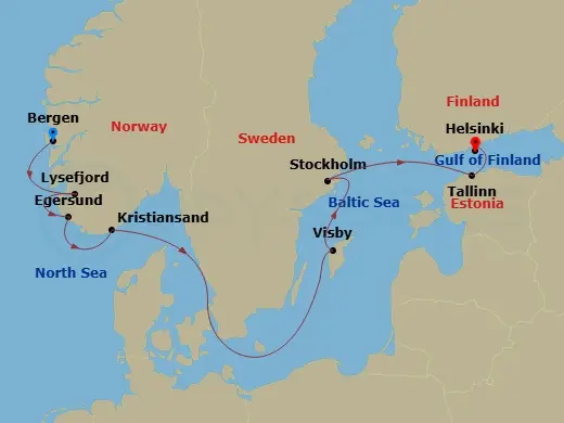 Itinerary schematic diagram
