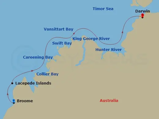 Itinerary schematic diagram