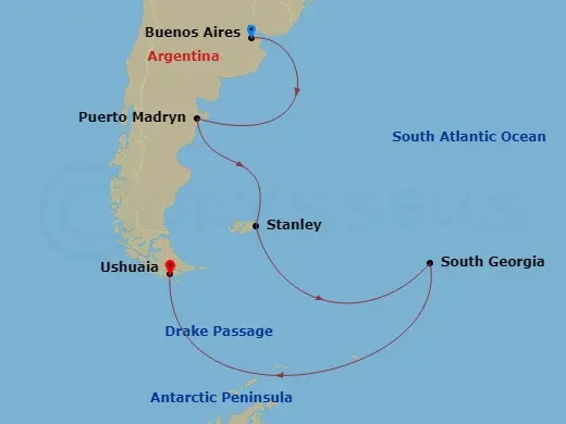 Itinerary schematic diagram