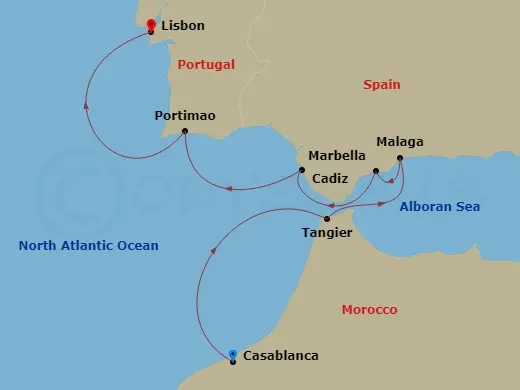 Itinerary schematic diagram