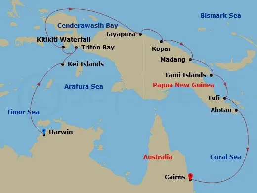 Itinerary schematic diagram