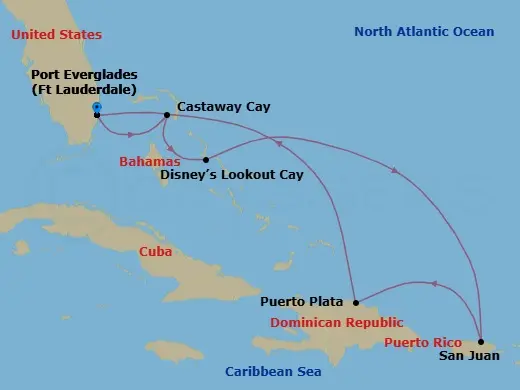 Itinerary schematic diagram
