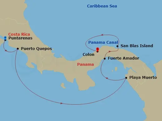 Itinerary schematic diagram