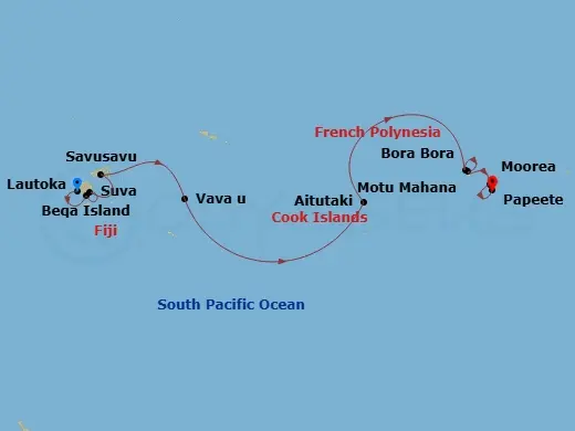Itinerary schematic diagram