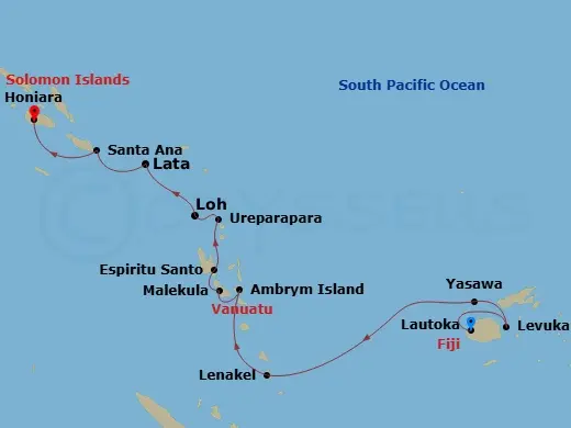 Itinerary schematic diagram