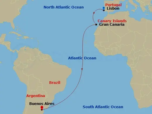 Itinerary schematic diagram