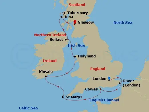 Itinerary schematic diagram