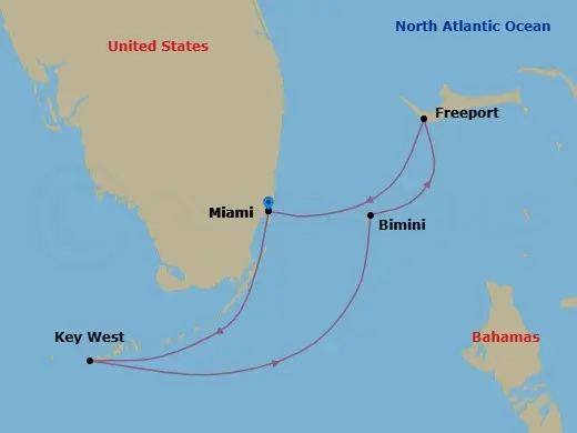 Itinerary schematic diagram