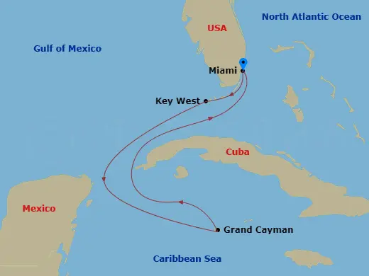 Itinerary schematic diagram