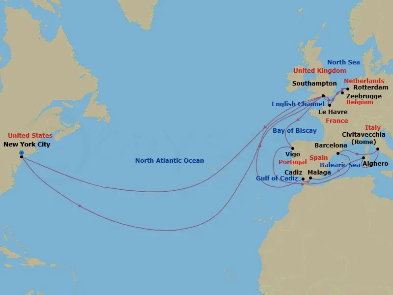 Itinerary schematic diagram