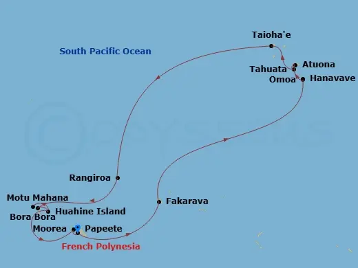 Itinerary schematic diagram