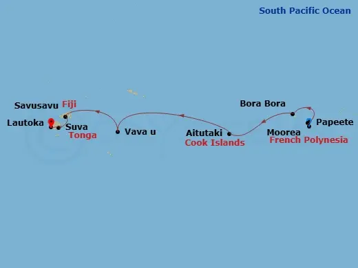 Itinerary schematic diagram