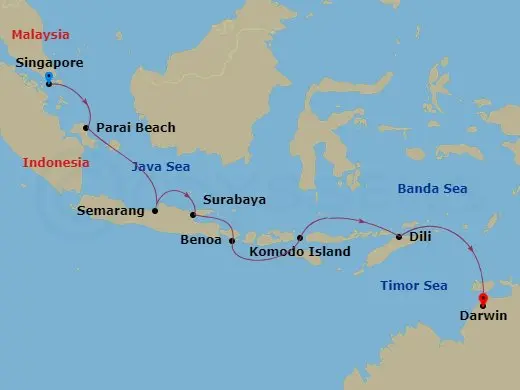 Itinerary schematic diagram