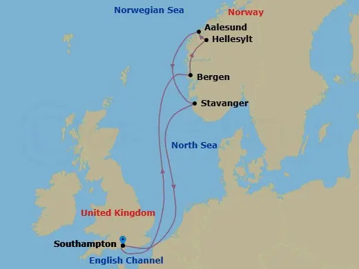 Itinerary schematic diagram