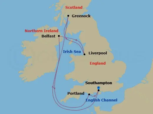 Itinerary schematic diagram