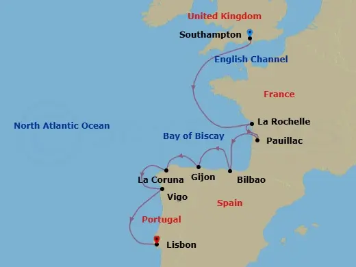 Itinerary schematic diagram