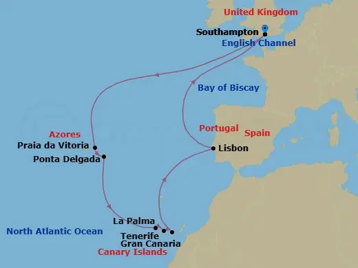 Itinerary schematic diagram