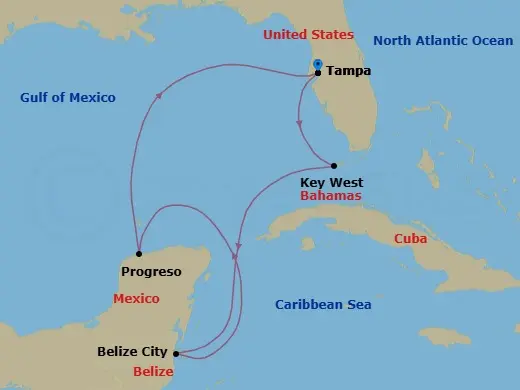 Itinerary schematic diagram