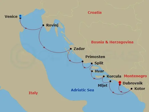 Itinerary schematic diagram