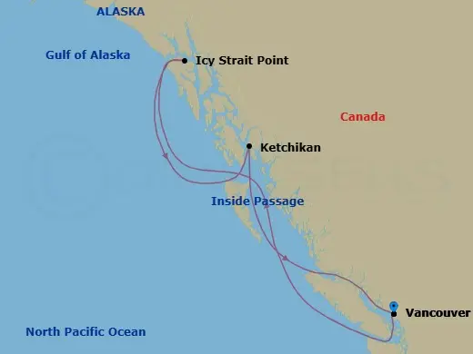 Itinerary schematic diagram