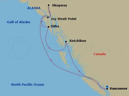 Itinerary schematic diagram