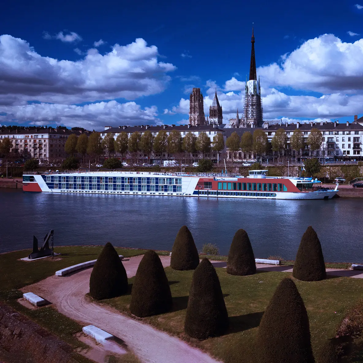 After her launch, the AmaLyra quickly earned a Best New River Cruise Ship distinction in comfort and style. Perhaps it can be attributed to AmaLyra&rsquo;s rippling Main Lounge carpet, evocative of the river, or her elegant love seats in varying shades of blue. Or maybe it was because of the scenery afforded by the ship&rsquo;s French balconies, or because of the exquisite cuisine served by the Main Restaurant and in a delightful, multi-course production as part of The Chef&rsquo;s Table experience. Whatever the reason, savor the comfort of staterooms appointed with Entertainment-On-Demand, unlimited Wi-Fi, movies, music and English-language TV stations. Revel in the indulgences offered by the sauna, whirlpool, and massage and hair salon. And take advantage of AmaLyra&rsquo;s sundeck walking track, fitness room and fleet of complimentary bikes&mdash;because maybe being on the best river cruise ship means being the best version of you.